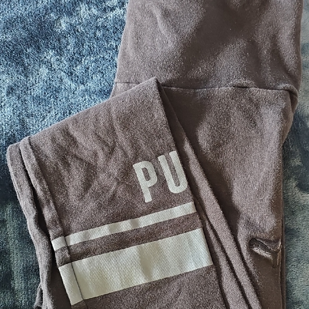 Puma BLACK Leggings with Grey Stripes